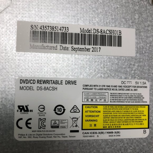 HP DVD/CD Rewritable Drive DS-8ACSH -JBS 460510-800 657958-001 - Picture 3 of 4